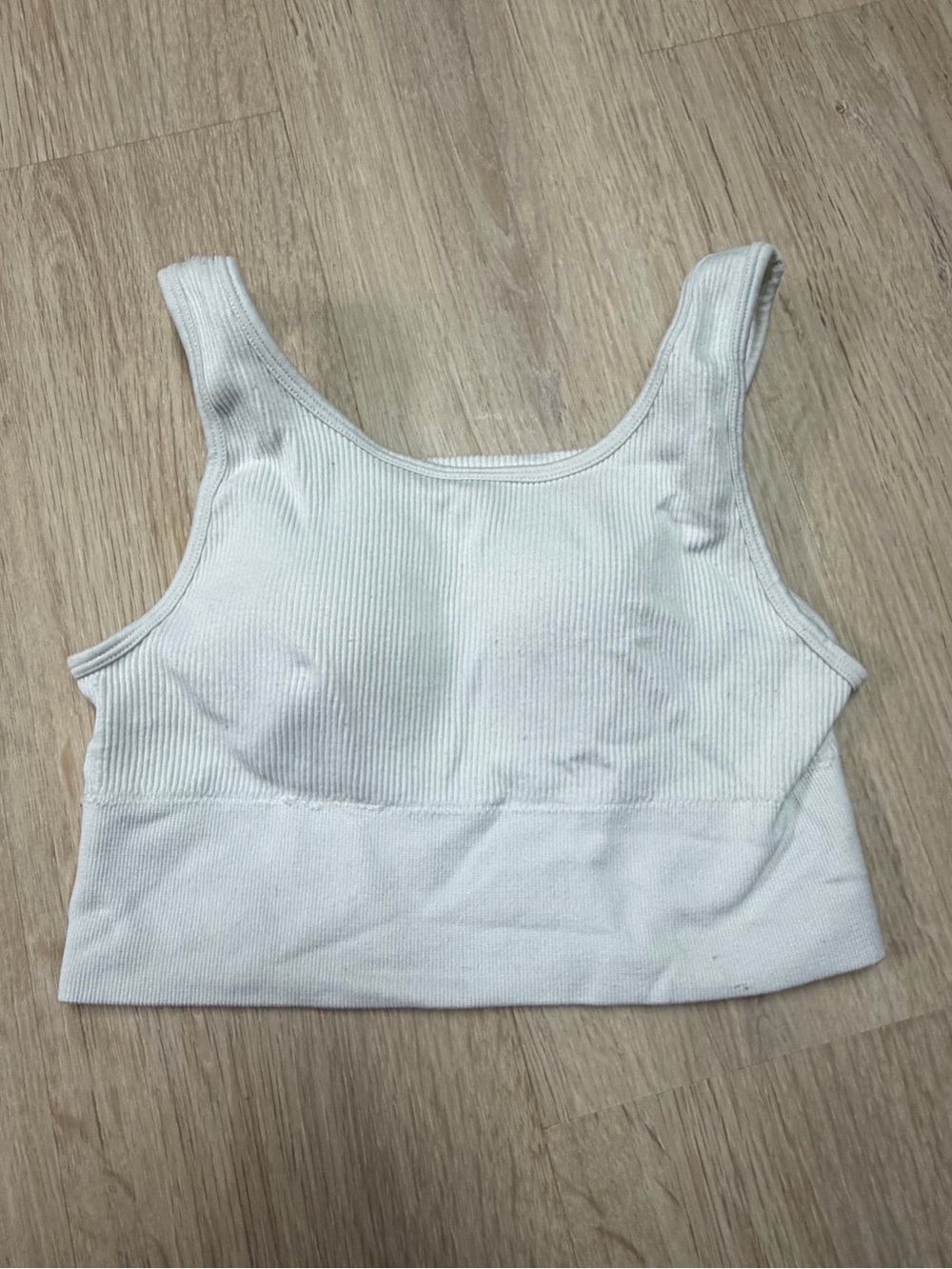 White Ribbed Tank Crop Top - Women
